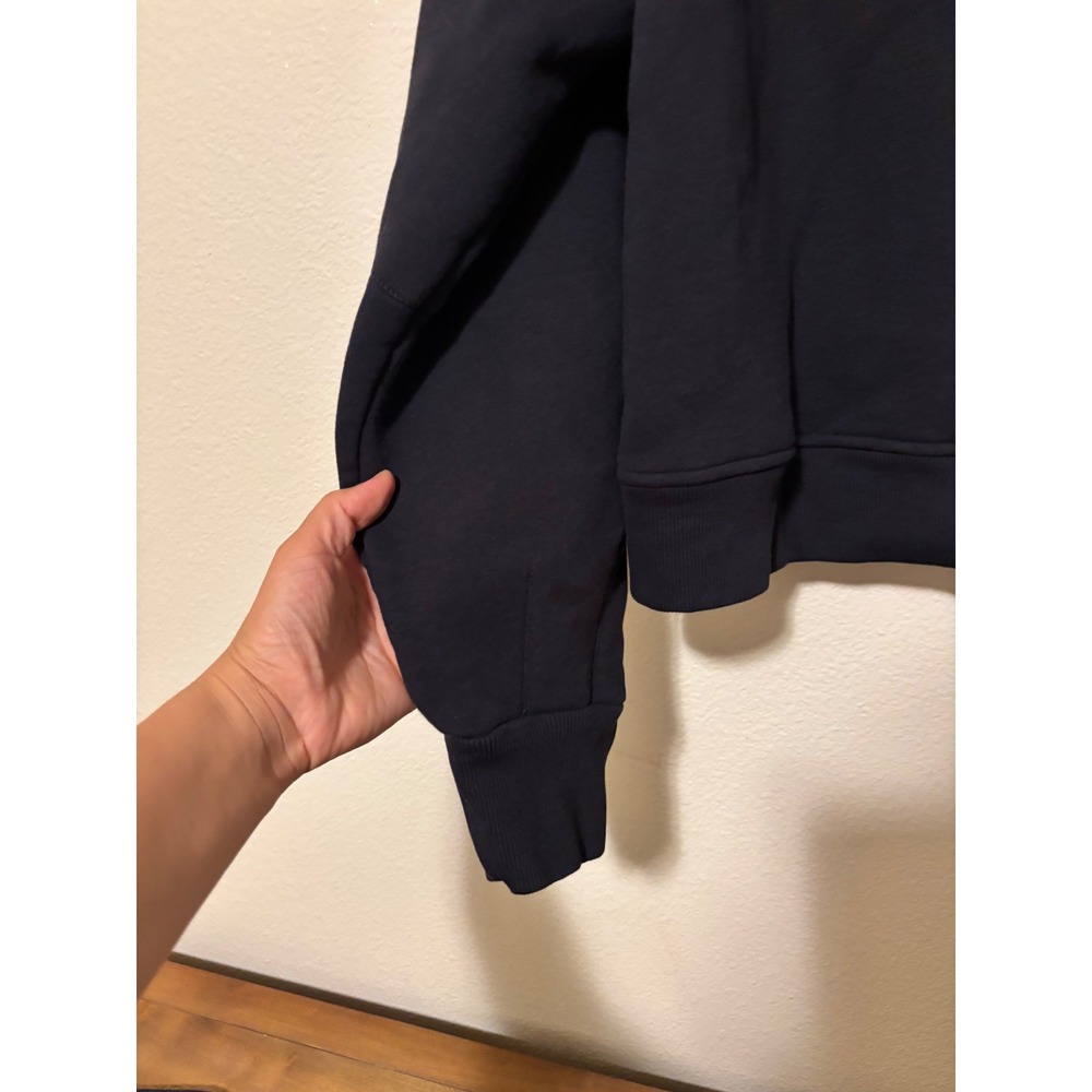 G. Label by Goop Made in Italy Puff Sleeve Sweatshirt Womens Medium Navy Blue - Picture 6 of 8